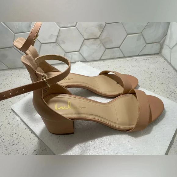 Lulus Woman’s Pale Pink Block Heel Harper Sandals Size 10 Neutral - Picture 7 of 7